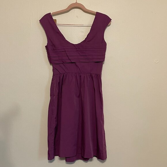 Hoss Intropia | Violet Purple Structured Fit & Flare Dress Size 34 (US Size 2) - Picture 3 of 5